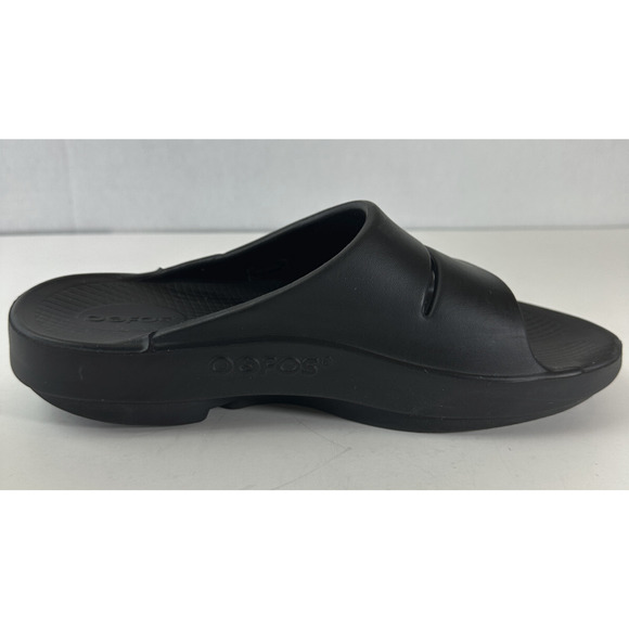 OOFOS OOahh Recovery Slides Black Slip On Sandals Women’s Size 8 Men's Size 6 - Picture 5 of 13